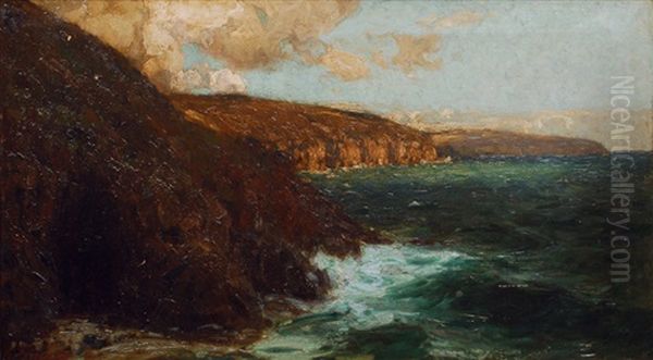 Cliff Line In The Sunlight Oil Painting by Alfred Liedtke