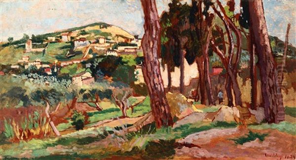 Collina Di Montenero, 1924 Oil Painting by Ulvi Liegi (Luigi Levi)