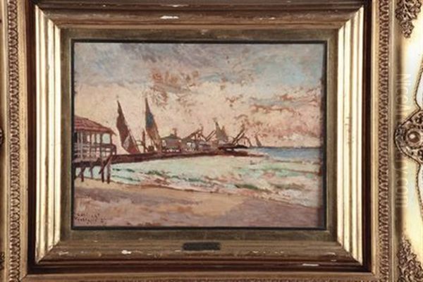 Porto Di Viareggio Oil Painting by Ulvi Liegi (Luigi Levi)