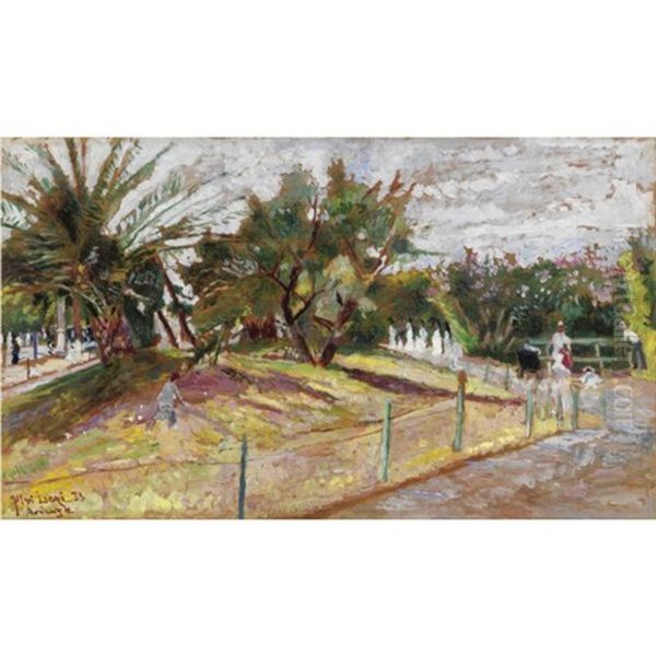 I Giardini Di Ardenza Oil Painting by Ulvi Liegi (Luigi Levi)