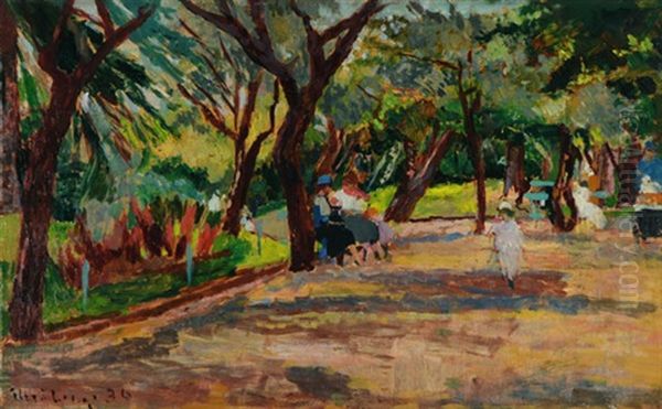 Al Parco Oil Painting by Ulvi Liegi (Luigi Levi)