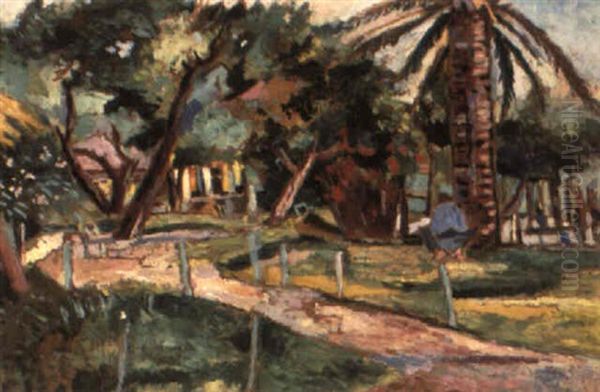 I Giardini D'ardenza, Livorno Oil Painting by Ulvi Liegi (Luigi Levi)