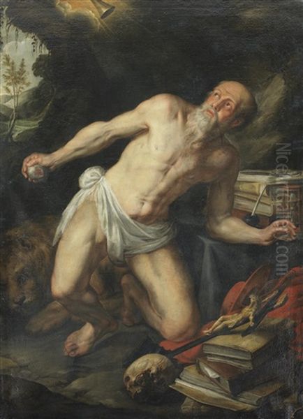 Saint Jerome Oil Painting by Nicolas (Roose) de Liemaker