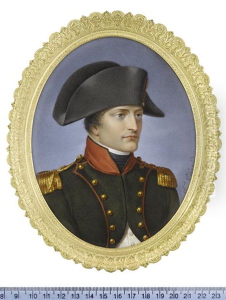 Portrait Of Napoleon Bonaparte, First Emperor Of The French (+ Josephine Bonaparte (nee De Beauharnais), First Empress Of The French; Pair) Oil Painting by Sophie Lienard