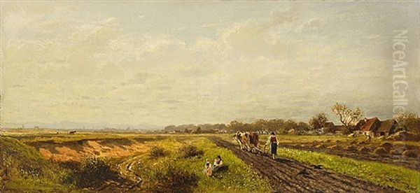 Bord De Riviere Oil Painting by Adolf Heinrich Lier