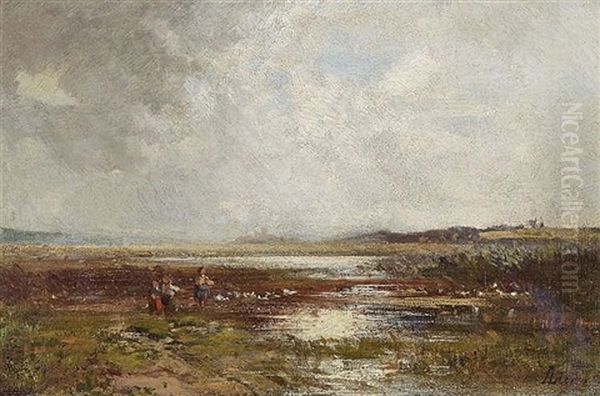 Moorland Landscape Oil Painting by Adolf Heinrich Lier