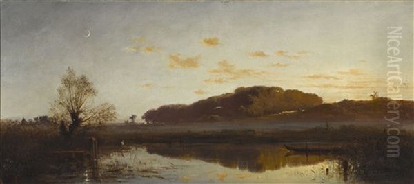 Abend An Der Oise I by Adolf Heinrich Lier