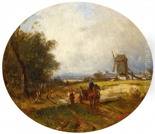 Hollandische Landschaft Oil Painting by Adolf Heinrich Lier