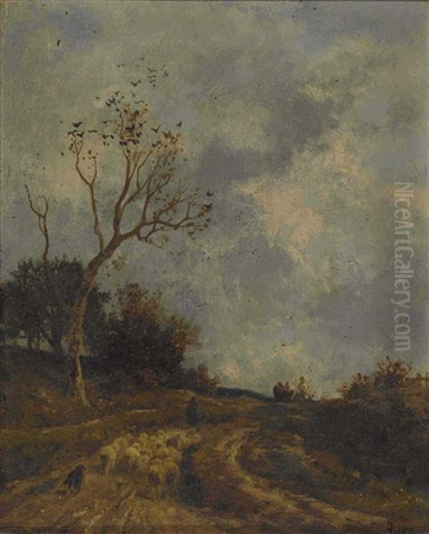 Herbstliche Landschaft Oil Painting by Adolf Heinrich Lier