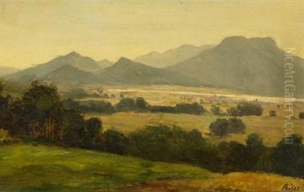 Blick Uber Das Isartal Oil Painting by Adolf Heinrich Lier