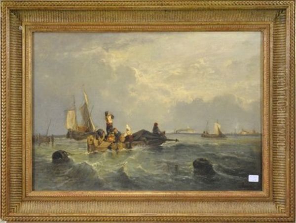 Marine Animee Oil Painting by Adolf Heinrich Lier