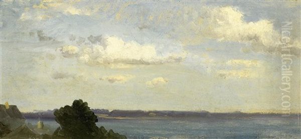 Wolken Uber Einem See (study) Oil Painting by Adolf Heinrich Lier