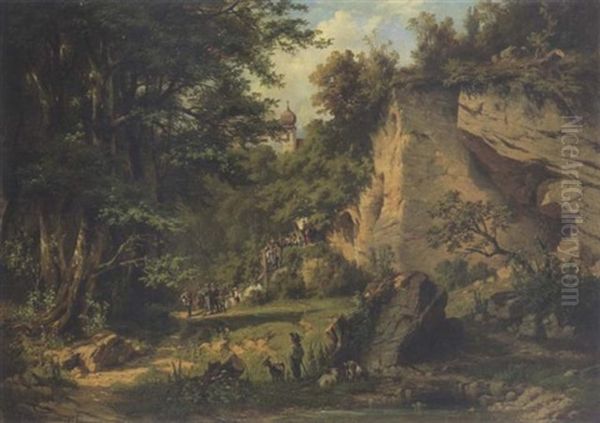 Oberayerischer Hochzeitszug Oil Painting by Adolf Heinrich Lier