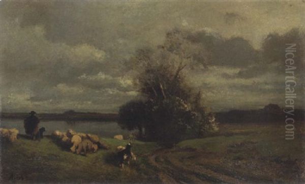 Gewitterstimmung Oil Painting by Adolf Heinrich Lier