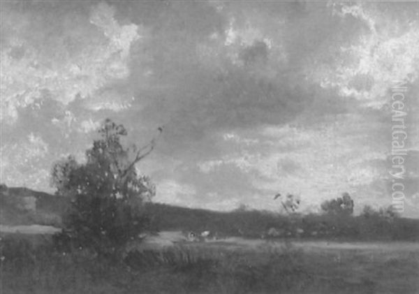 Landschaft Mit Viehherde Oil Painting by Adolf Heinrich Lier