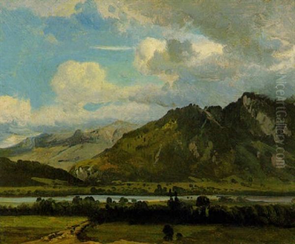 Heuberg Bei Brannenburg Oil Painting by Adolf Heinrich Lier