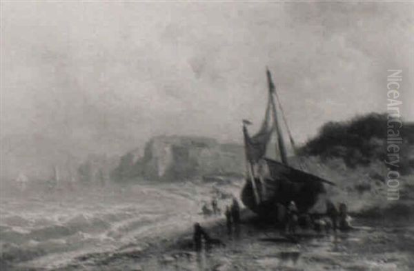 Normannische Kustenlandschaft Bei Etretat Oil Painting by Adolf Heinrich Lier