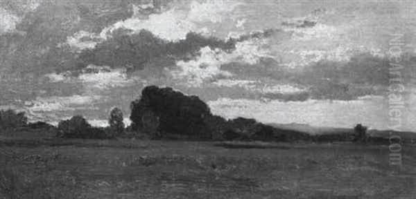 Weite Landschaft Mit Wiesen, Getreidefeldern Und            Baumgruppen Oil Painting by Adolf Heinrich Lier