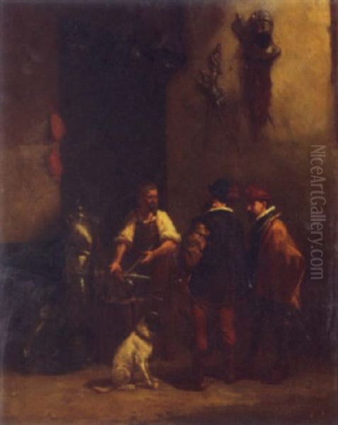 The Blacksmith Oil Painting by Josef Hendrik Hubert Lies