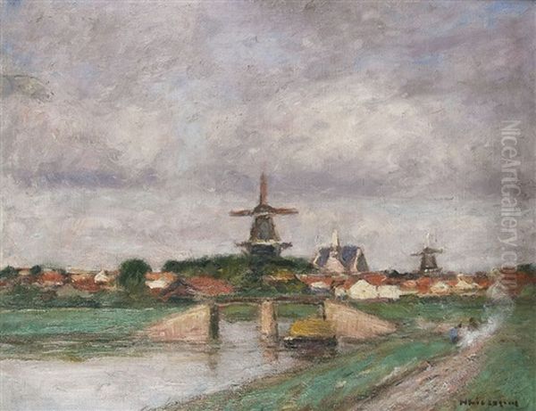 Nachmittag In Holland Oil Painting by Helmuth Liesegang