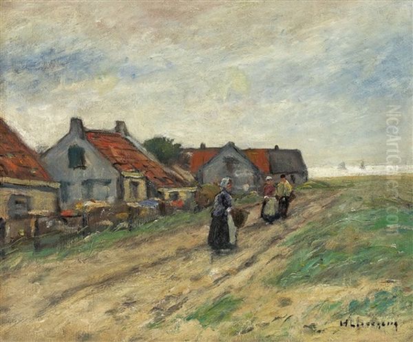 Fischerhauser In Den Dunen Oil Painting by Helmuth Liesegang