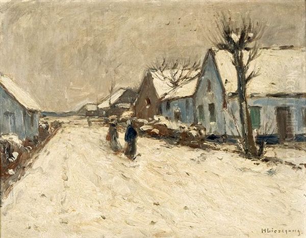 Winterliches Dorf Am Niederrhein by Helmuth Liesegang