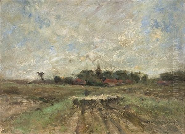 Blick Auf Ein Dorf Oil Painting by Helmuth Liesegang