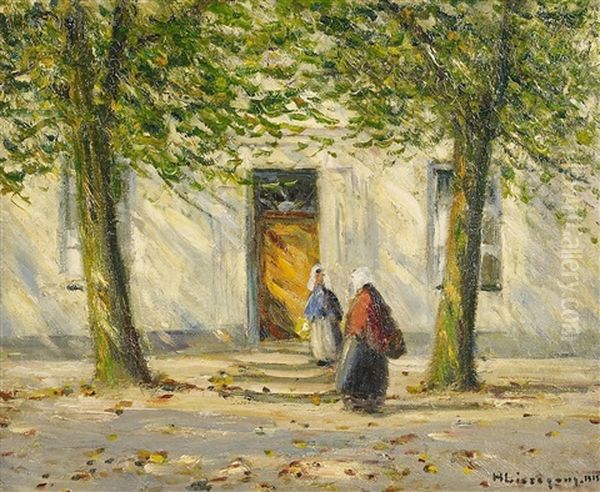 Vor Dem Haus Oil Painting by Helmuth Liesegang