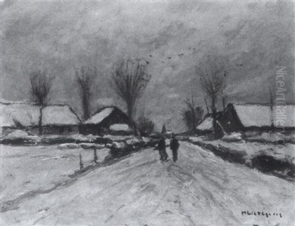 Winter Am Niederrhein Oil Painting by Helmuth Liesegang