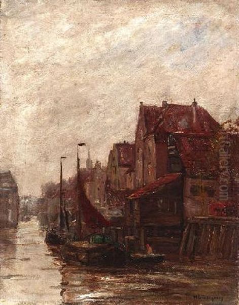 Belgischer Hafen Oil Painting by Helmuth Liesegang