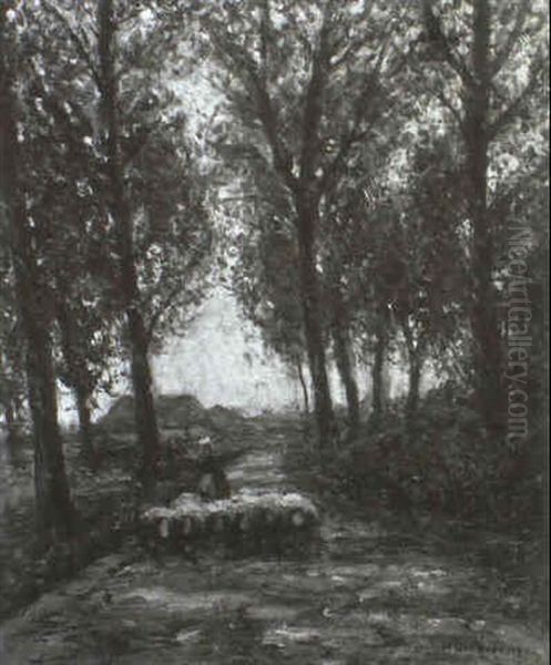 Allee Oil Painting by Helmuth Liesegang