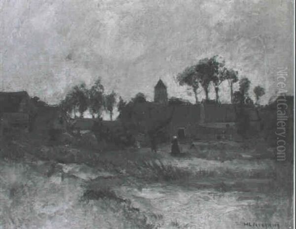 Ein Dorf Am Niederrhein Oil Painting by Helmuth Liesegang