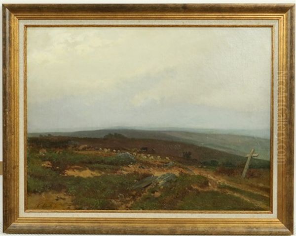 Avondstemming Over Heidelandschap by Cornelis Lieste