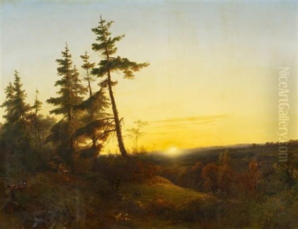 Der Sonnenuntergang Oil Painting by Cornelis Lieste