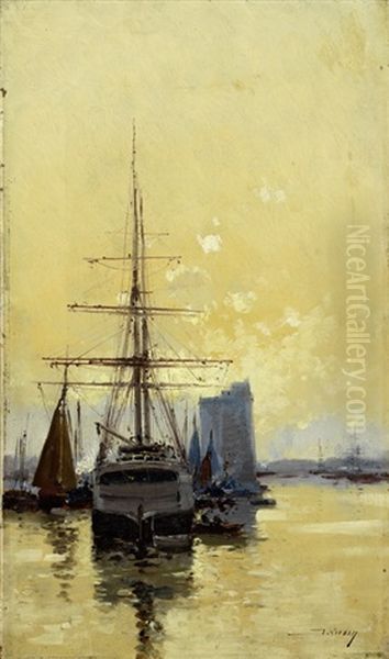 Hafenansicht Oil Painting by Jacques Lieven