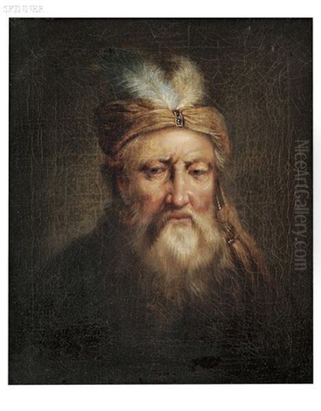 Portrait Of A Gentleman In A Turban Oil Painting by Jan Andreas Lievens the Younger