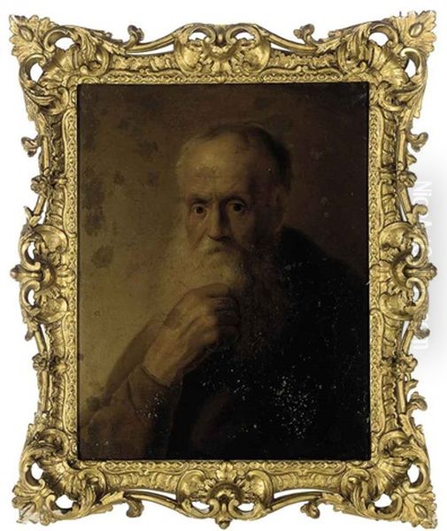 Portrait Of An Old Man In A Brown Coat Oil Painting by Jan Andreas Lievens the Younger