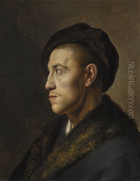 Portrait Of A Young Man In A Beret Oil Painting by Jan Lievens