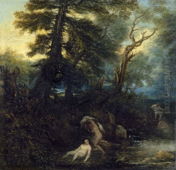 Landschaft Mit Badenden Nymphen Oil Painting by Jan Lievens