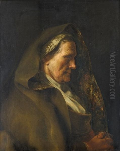 Tronie Einer Alten Frau Oil Painting by Jan Lievens