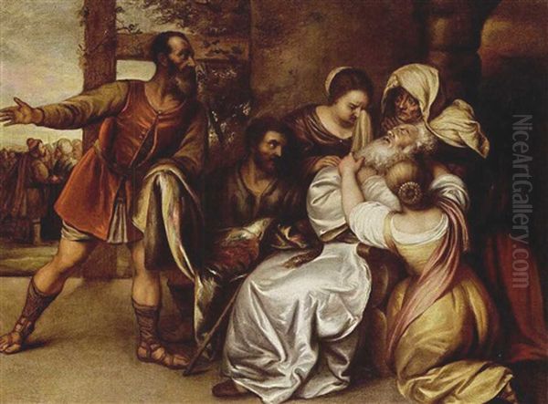 Jacob Is Shown The Supposed Coat Of Joseph Smeared With Blood After Joseph Was Sold Into Slavery by Jan Lievens