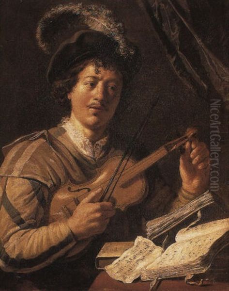 Young Man Tuning Violins Oil Painting by Jan Lievens