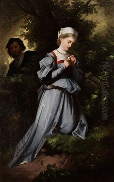 Madchen Im Wald Oil Painting by Alexander von Liezen-Mayer