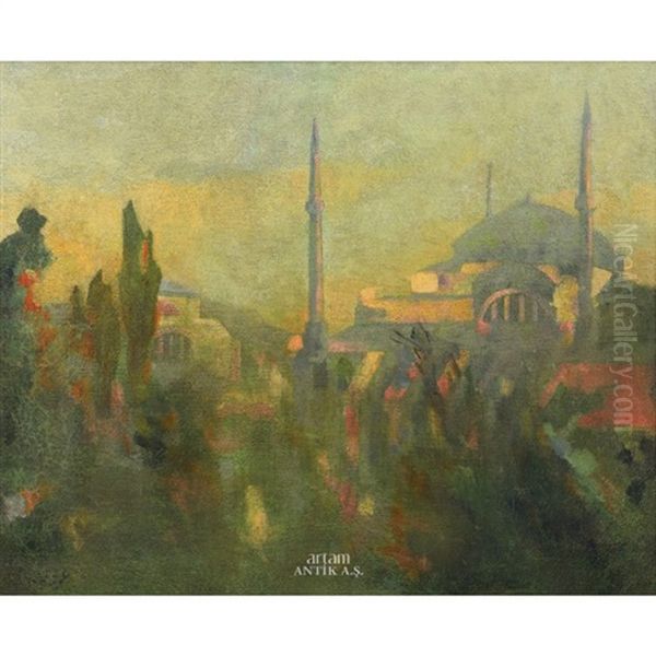 Ayasofya Oil Painting by Huseyin Avni Lifij