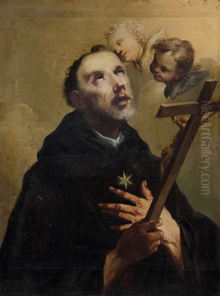 Saint Nicolas De Tolentino Oil Painting by Cesare Ligari