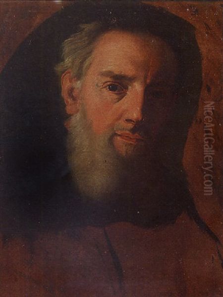 Portrait Sketch Of A Male Saint Wearing A Monk's Habit Oil Painting by Cesare Ligari