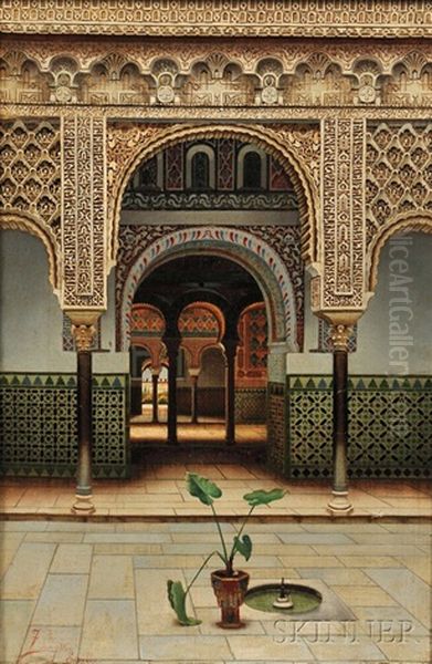 The Alhambra Oil Painting by Fernando Liger Hidalgo