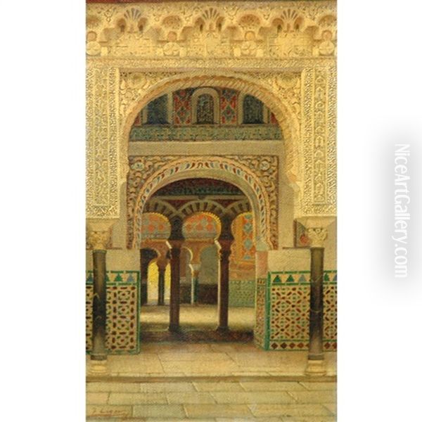 La Casa De Pilatos, Seville Oil Painting by Fernando Liger Hidalgo