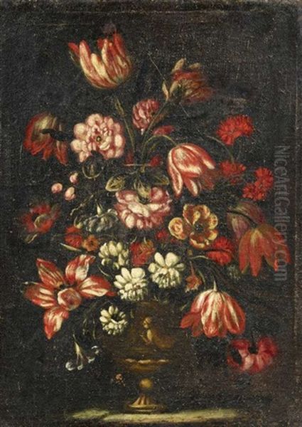 Stillleben Mit Blumen In Einer Vase Oil Painting by Bartolommeo Ligozzi