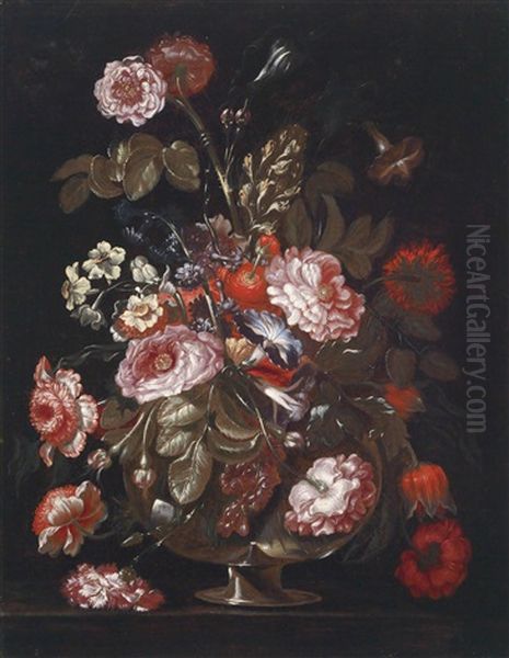 Ein Blumenstillleben Oil Painting by Bartolommeo Ligozzi